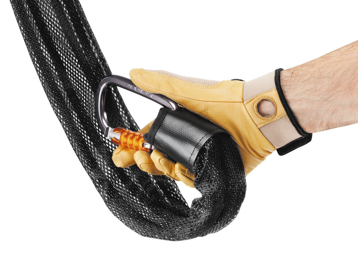 This Petzl Jag System haul kit is for pickoffs, making a releasable anchor and tensioning a system. Its flexible cover prevents any risk of tangling. Buy it now, here.