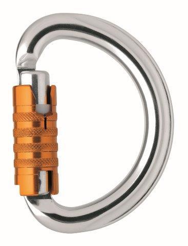 Multi-directional semi-circle Karabiner for fastening the NEWTON and FALCON ASCENT harnesses and for attaching a fall arrest system or a CROLL ventral rope clamp. Two locking systems available.